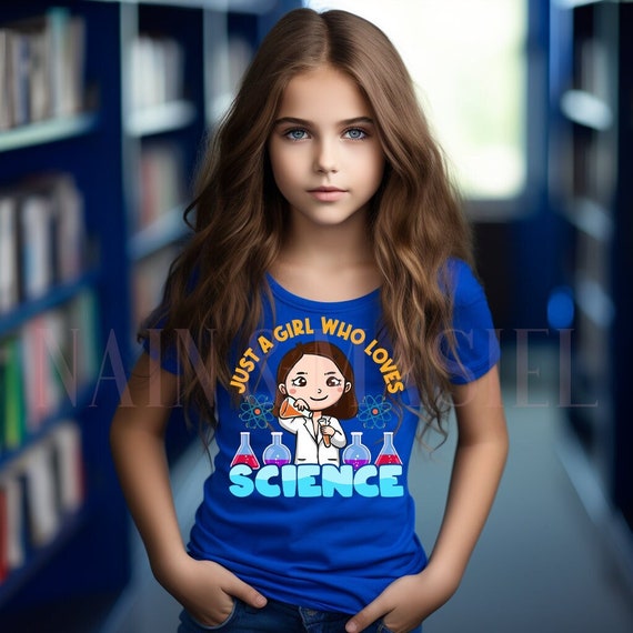 Girls Science Shirt, Just a Girl Who Loves Science Shirt Kids, Girl Scientist, STEM Gifts for Girls, Future Scientist, STEM Shirt Girls