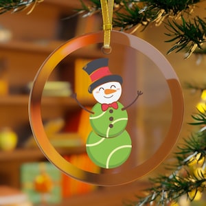 Tennis Snowman Christmas Ornament Kids, Tennis Ornament, Tennis Gift, Tennis Coach Gift,Snowman Ornament, Tennis Ornament,Tennis Custom