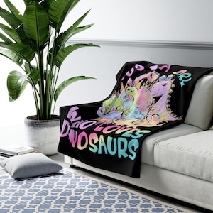 Dinosaur sherpa online fleece throw blanket