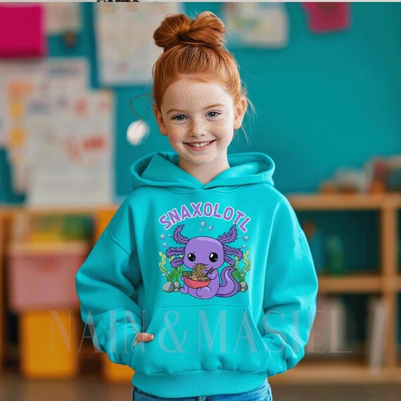 BABYL PULLOVER HOODIE【XLサイズ】 Snaxolotl Hoodie Axolotl Ramen Sweatshirt Purple Girls Boys
