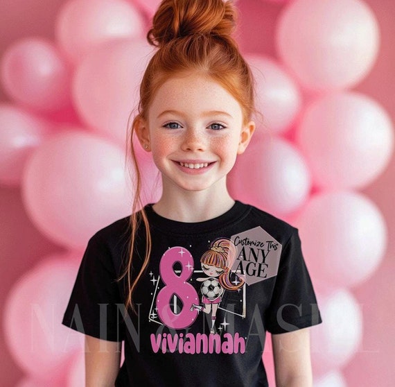 Girls Soccer Shirt - 9th Birthday Girls Soccer Shirt - 9th Birthday