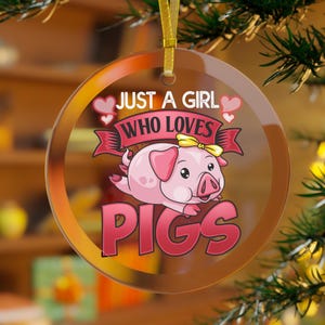 Schwein Ornament, nur ein Mädchen, das Schweine liebt, Mädchen Schwein Geschenke, Schwein Weihnachten, Benutzerdefinierte Schwein, Frauen Schwein Geschenke, Schwein Mama, Schwein Liebhaber, Schwein Geburtstagskind
