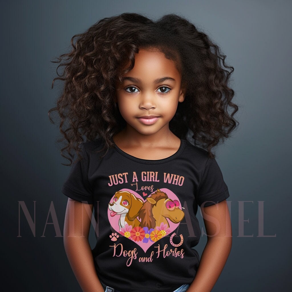 Dog Shirt, Horse Shirt, Just a Girl Who Loves Dogs and Horses, Horse Mom, Dog Mom, Dog Gifts, Horse Gifts, Dog Lover, Horse Lover, Kids Dog