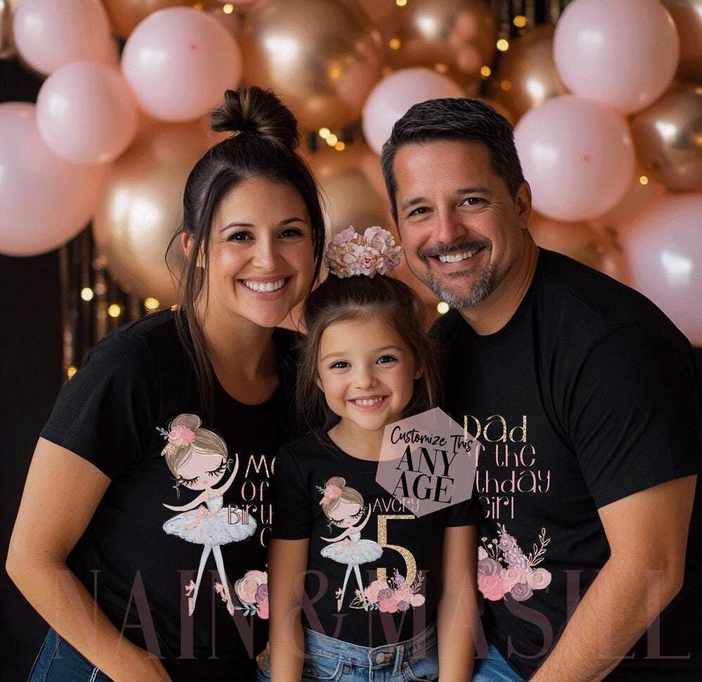 Camisa familiar personalizada de cumpleaños de bailarina, ideal para mamá,  papá, abuela, cumpleaños de bailarina, grupo de baile. - Etsy México, image size:998x969