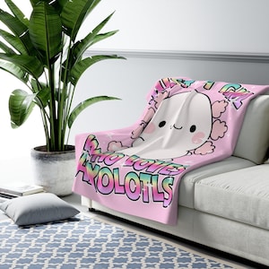 Niedliche Axolotl Decke, Axolotl Geschenke, Kinder Axolotl, Axolotl Bettwäsche, Axolotl Kinderzimmer, nur ein Mädchen, das Axolotl liebt, Axolotl Sherpa Fleece