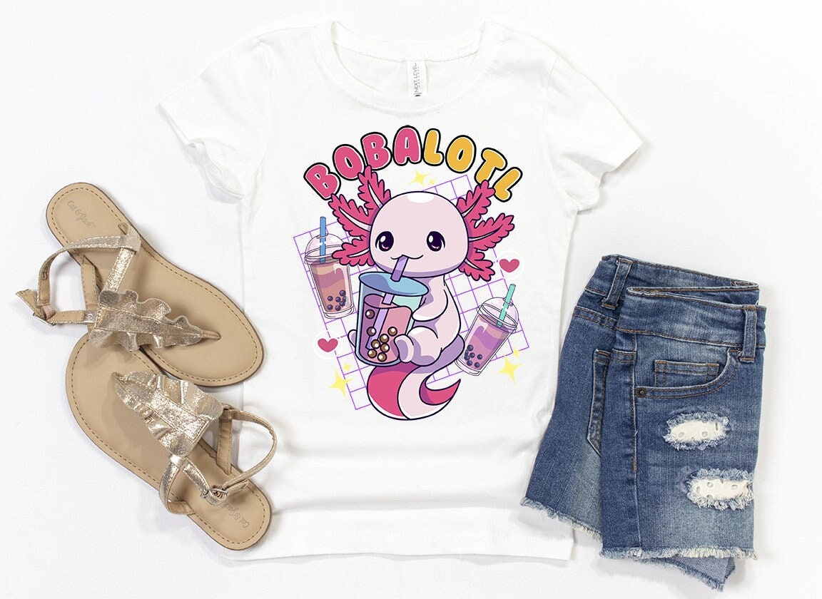  Big Axolotl Bubbletea Premium T-Shirt : Clothing