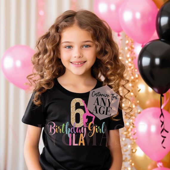 Girl's Gymnastics Birthday Party T Shirt Girl's Gymnastics Birthday Party T Shirt