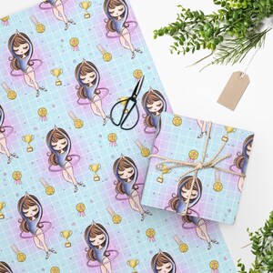 Gymnastics Wrapping Paper, Gymnastics Gift Wrap, Gymnastics Gift Bag, Gymnastics Gifts, Gymnastics Birthday, Latinx Gymnast Gift Party