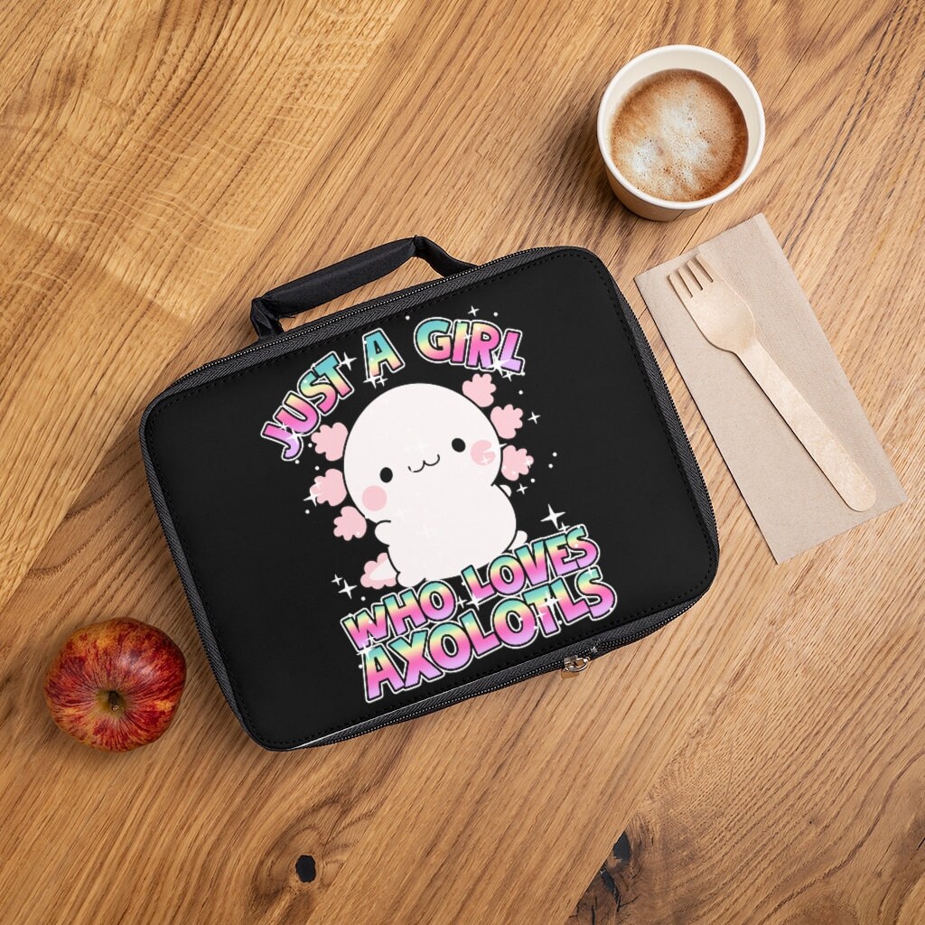 KEIAHUAN Axolotl Lunchtasche Für Kinder – Isoliert, Wiederverwendbar, Mit Schultergurt, 29x30x16 Cm