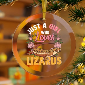 Lizard Ornament, Just A Girl Who Loves Lizards Christmas Ornament, Lizard Gifts, Lizard Women, Lizard Girls, Lizard Christmas