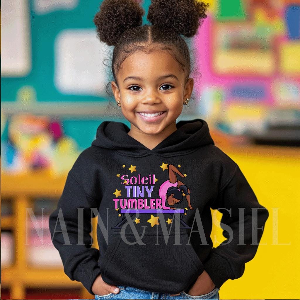 Black Girl Gymnastics Hoodie Kids Gymnast, Tiny Tumbler