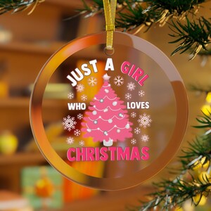 Just A Girl Who Loves Christmas Ornament Kids, Pink Christmas Ornament, Girls Ornament, Pinkmas Ornament, Pink Christmas Tree Ornament Gift