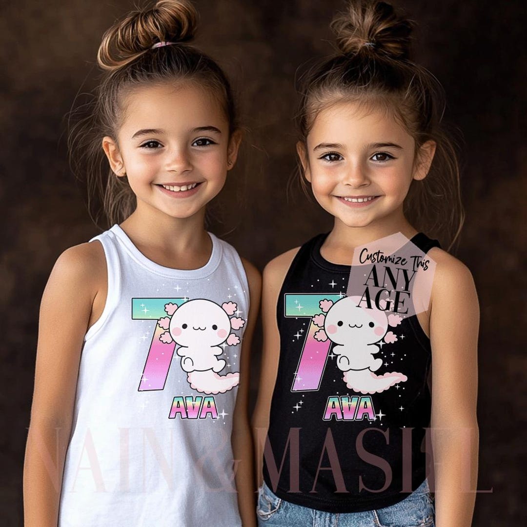Girls Red Axolotl Cartoon Printed T-Shirt With Flared Pants Sets main image 1