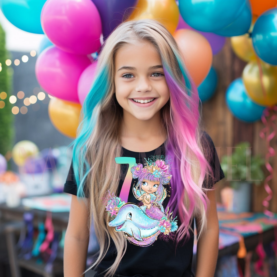 7th Birthday Girl Shirt Mermaid Seven Shirt 7th Birthday Outfit 7th Birthday Party 7th Birthday