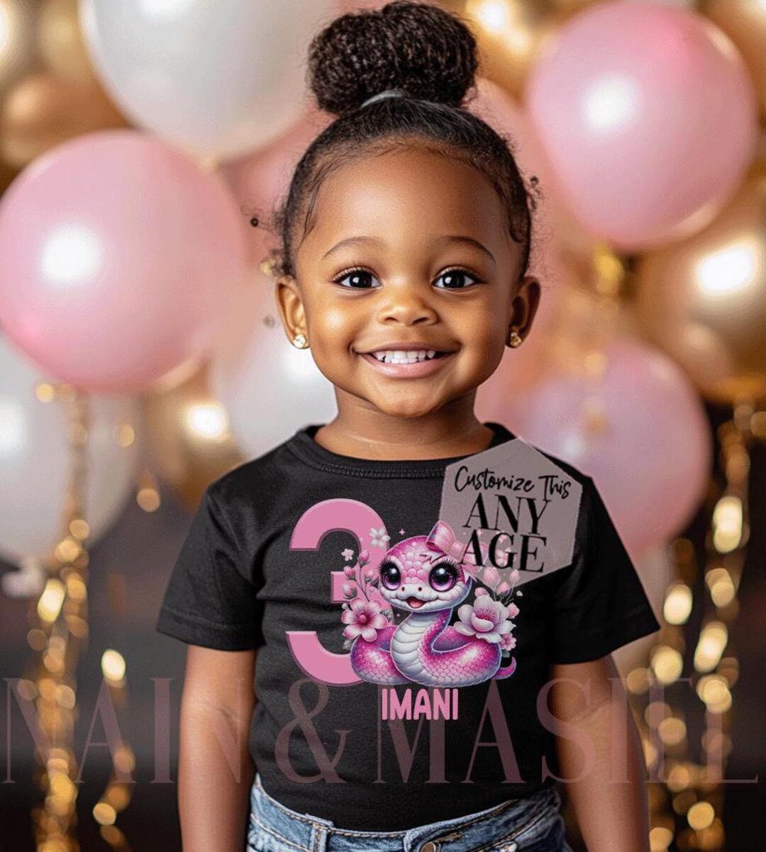 Kids Birthday Girl Snake T-Shirt - Reptile Gift Shirt