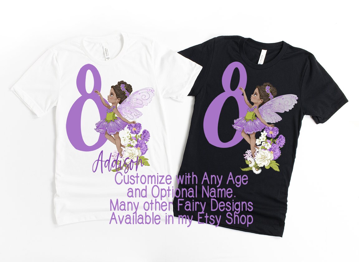 Black Fairy Birthday Shirt KidsFairy GiftsFairy Clothing Etsy