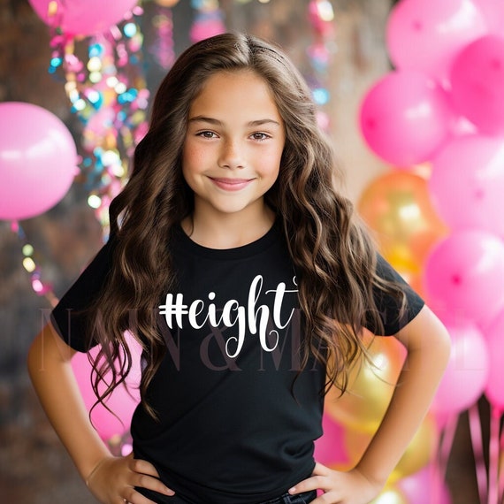 Number 8 Shirt, Girls 8th Bday Party 8 Years Old Gift Number 8 Shirt, Girls 8th Bday Party 8 Years Old Gift
