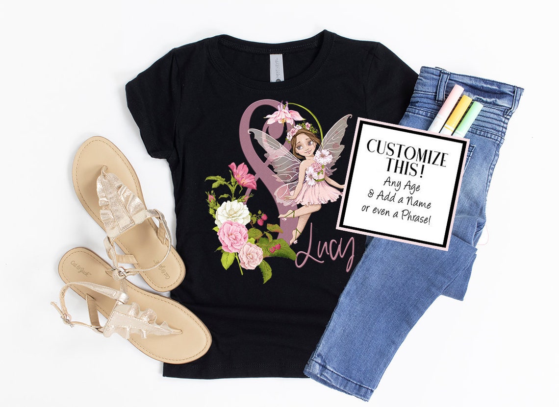 Fairy Birthday Shirt Kids Girls Fairy Clothing Fairy Etsy