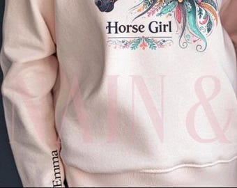 乗馬パーカー 女の子用花柄ホースパーカー、ボヘミアン乗馬スウェットシャツ - Etsy 日本