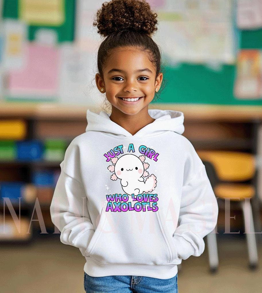 Girls Axolotl Hoodie,Love Axolotl,Toddler Girl Axolotl,Axolotl Gifts,Axolotl Outfit,Axolotl Girls,Pullover Hoodie Sweatshirt Axolotl Sweater