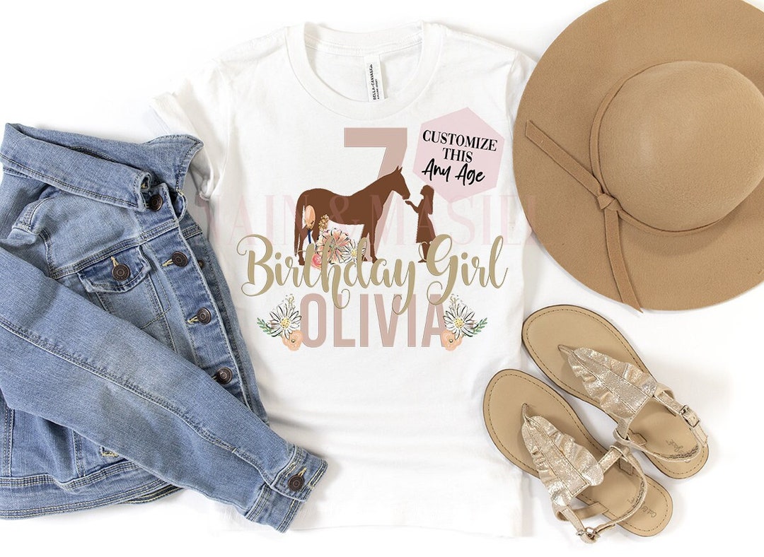 Boho Horse Birthday Shirt Little Girls Horse Shirt Horse Etsy