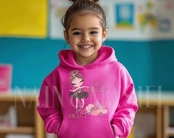 Varsany Felpa Con Cappuccio Personalizzata Per Ragazze – Scritta Beam Girl Con Stass, Nero, Taglia 9-10 Anni – Perfetta Per Ginnastica E Danza