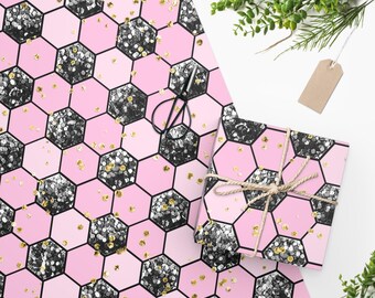 Mädchen Fußball Geschenkpapier, Rosa Glitzer Geschenkpapier, Geburtstag Partyzubehör