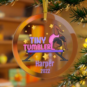 Black Girl Gymnastics Ornament, Gymnast Ornament, Tiny Tumbler, Gymnastics Gifts, Gymnast Christmas Ornament, Melanin Gymnast Gift