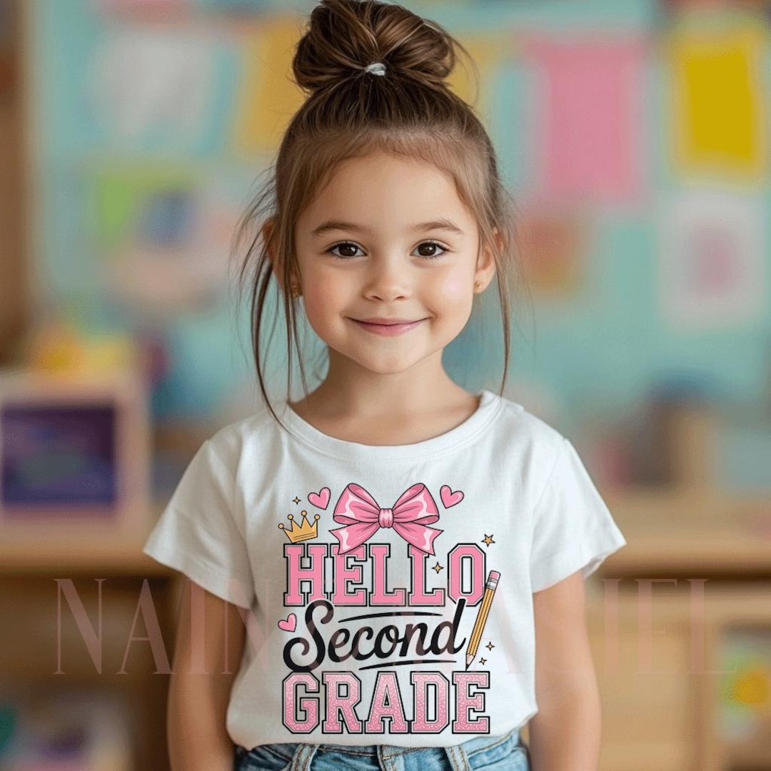 Girls Second Grade Shirt, Coquette Bow 2nd Grade Shirt, Girls 1st Day ...