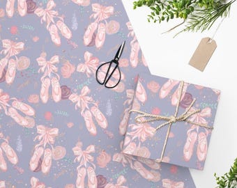 Ballerina Wrapping Paper, Ballet Gift Wrap, Dance Birthday, Girls Dance Gifts
