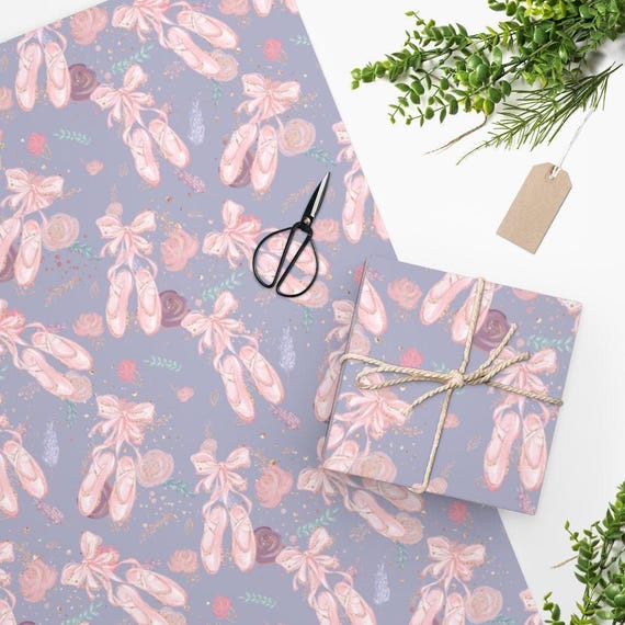 Ballerina Wrapping Paper, Ballet Gift Wrap, Dance Birthday, Girls Dance Gifts