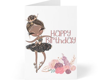 Black Ballerina Birthday Card, Ballet Dancer Birthday Girl Card,Handmade Birthday Card,Ballet Dancer Gifts,Ballerina Birthday Dance Daughter