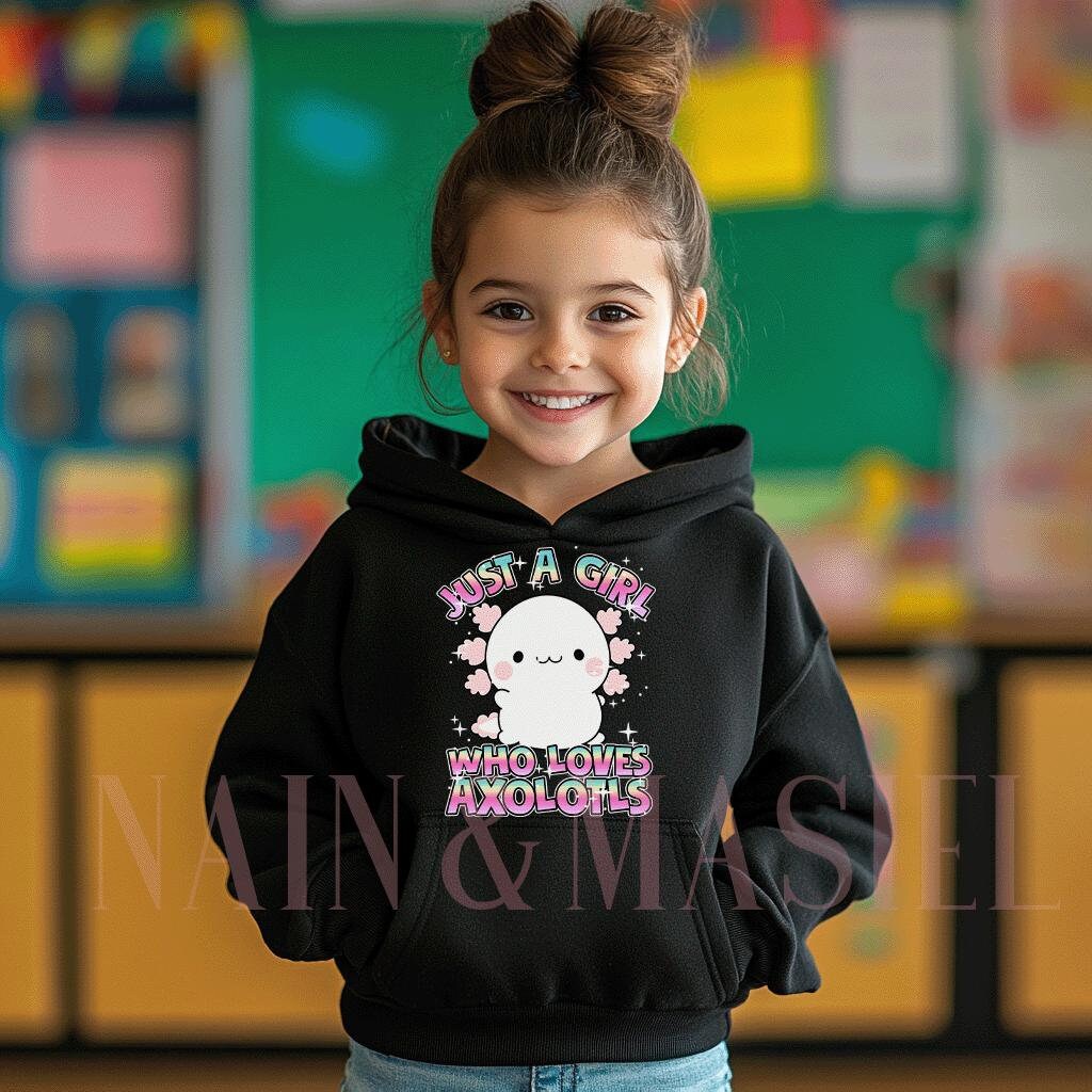 Girls Axolotl Hoodie,Love Axolotl,Toddler Girl Axolotl,Axolotl Gifts,Axolotl Outfit,Axolotl Girls,Pullover Hoodie Sweatshirt Axolotl Sweater