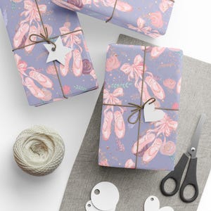 Ballerina Wrapping Paper, Ballet Gift Wrap, Dance Birthday, Girls Dance Gifts image 2