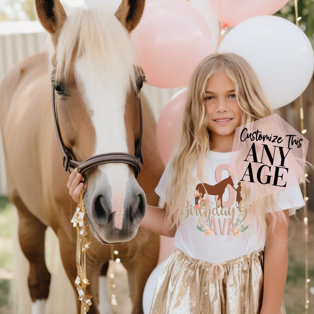 Boho Horse Birthday Shirt Little Girls Horse Shirt, Horse Birthday