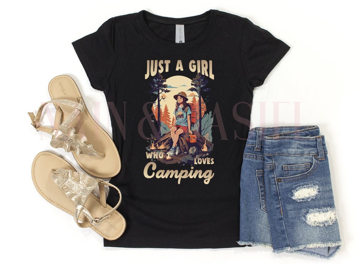 Girls Camping T-shirt, Vintage Scout Summer Camp Tee - Etsy