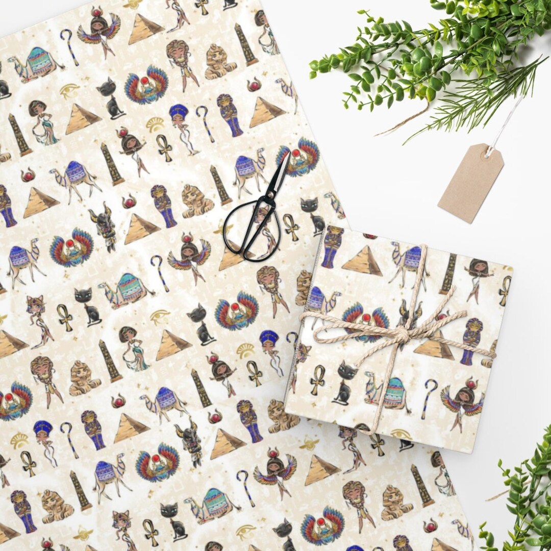 Egyptian Wrapping Paper Egypt Gift Wrap Ancient Egypt Kids Etsy