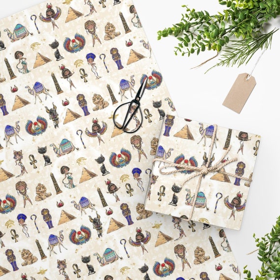 Egyptian Wrapping Paper Egypt Gift Wrap Ancient Egypt Kids Etsy