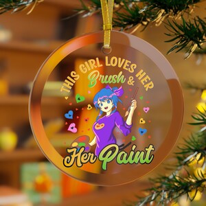 Artist Ornament, Artist Gifts, Painting Anime Ornament, Anime Gifts, Japanese Anime, Anime Christmas, Anime Girls, Anime Teen, Teen Ornament