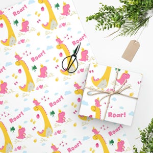Funny Dinosaur Wrapping Paper Rawr Kids Dinosaur Gift Wrap, Dinosaur Gift Bag, Baby Shower Dinosaur, Dinosaur Birthday Party Boys Girls
