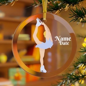 Ornement de patineuse blonde, patinage sur glace pour filles, cadeaux patineur, Noël patineur, décoration patineuse artistique, danseuse sur glace, fille patineuse