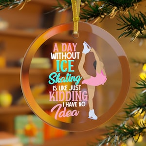 Ice Skater Ornament, Funny Ice Skating, Ice Skater Gifts, Ice Skater Glass Ornament, Figure Skater Ornament, Ice Dancer