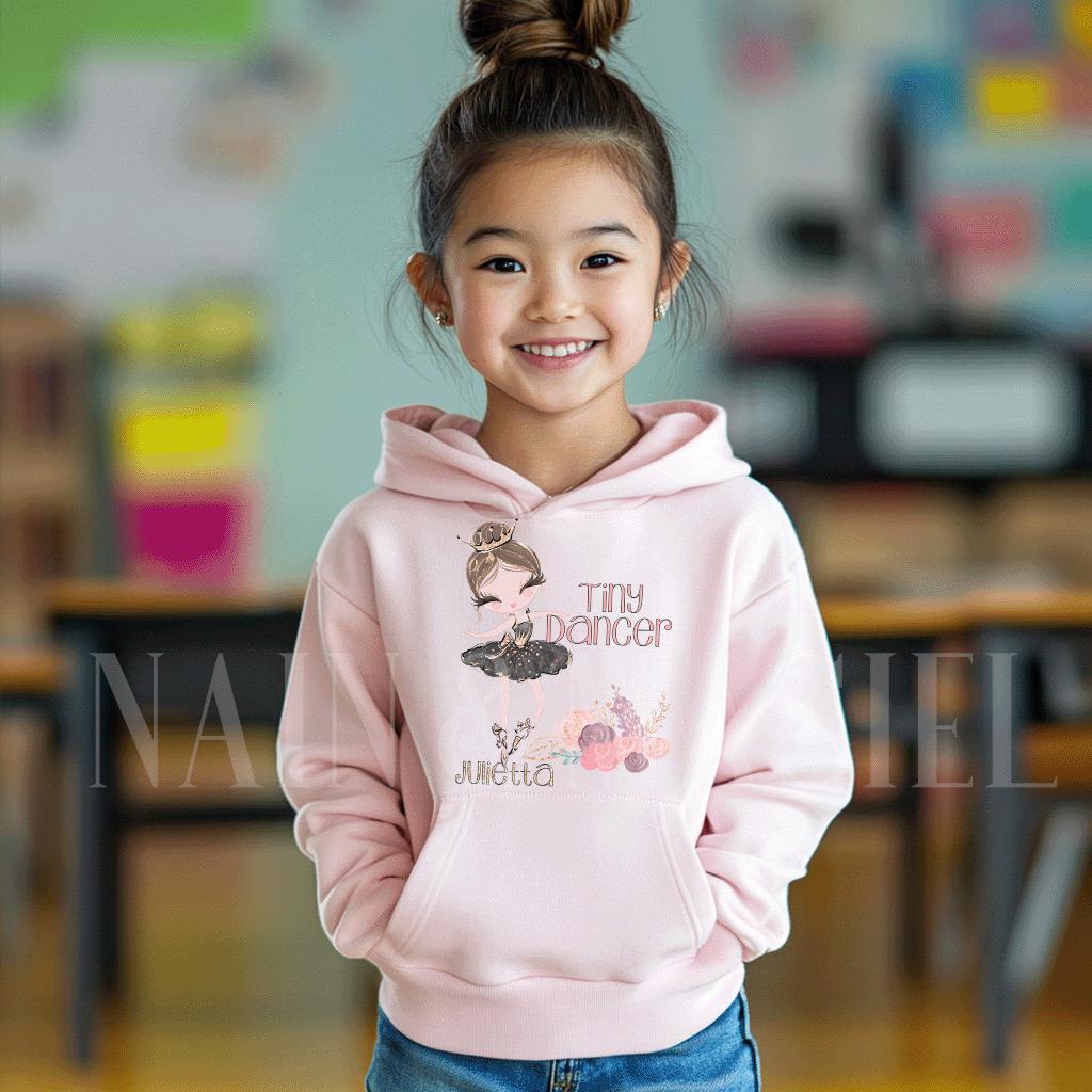 Under Armour Felpa con cappuccio Ragazza - UA Rival Fleece Big Logo - Nero/Pink Edge/Bianco