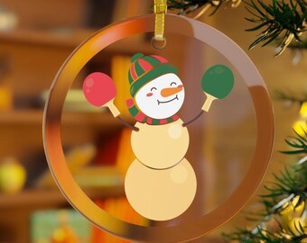 Ping Pong Christmas Ornament, Ping Pong Ornament, Ping Pong Gift, Snowman Ornament, Ping Pong Boys, Ping Pong Girls, Snowman Ornament