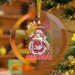 Santa Anime Ornament, Just A Girl Who Loves Christmas Ornament, Teen Ornament, Anime Christmas, Anime Gifts, Elf Ornament, Santa Helper