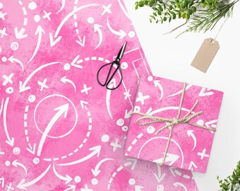 Rosa Fußball Playbook Geschenkpapier, Mädchen Geburtstag Geschenkpapier