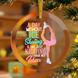 Black Ice Skater Ornament, Funny Ice Skating, Ice Skater Gifts, Ice Skater Glass Ornament, Figure Skater Ornament, Ice Dancer