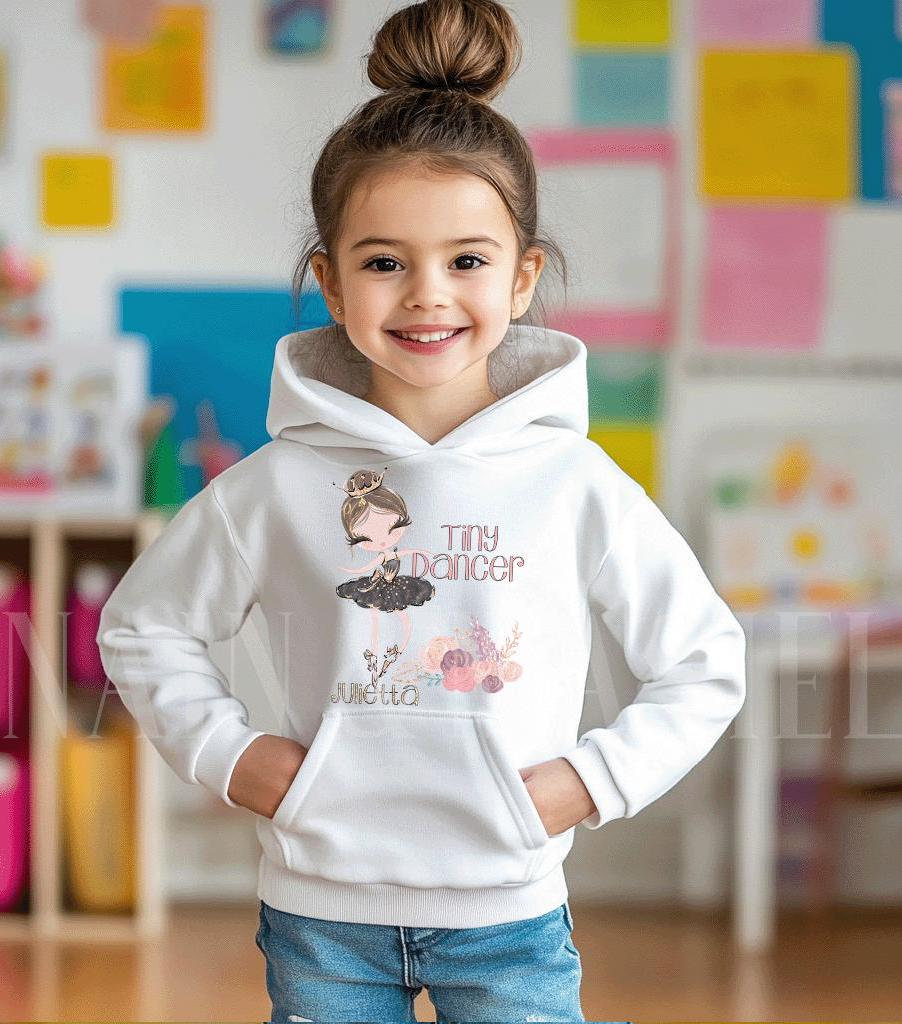 Varsany Felpa Con Cappuccio Bambina Personalizzata Con Stelle: Morbida In Cotone, Con Tasca, Perfetta Per Danza E Sport - 3