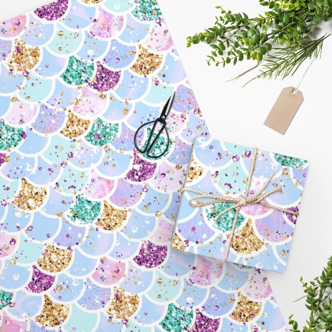 Mermaid Wrapping Paper, Mermaid Gift Wrap, Mermaid Birthday Party ...