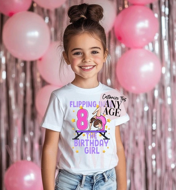 Girl's Gymnastics Birthday Party T Shirt Girl's Gymnastics Birthday Party T Shirt